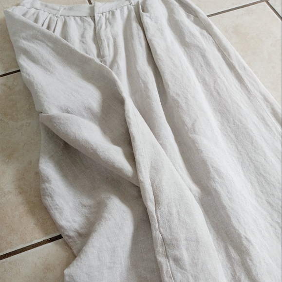 Dissh Norah Linen Wide Leg Pant In Natural - Picture 14 of 16